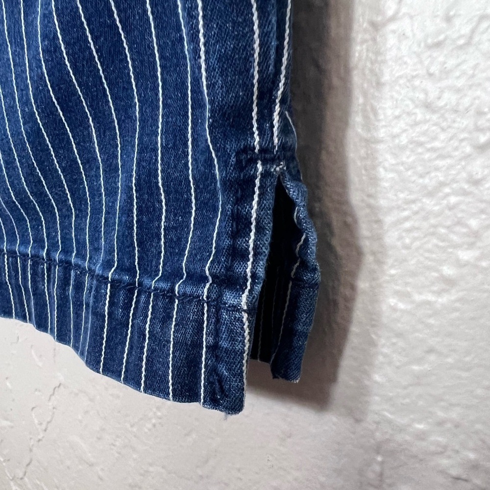 FADED GLORY BLUE AND WHITE NAUTICAL PINSTRIPES DENIM SHORTS SIZE 14 - Picture 6 of 11